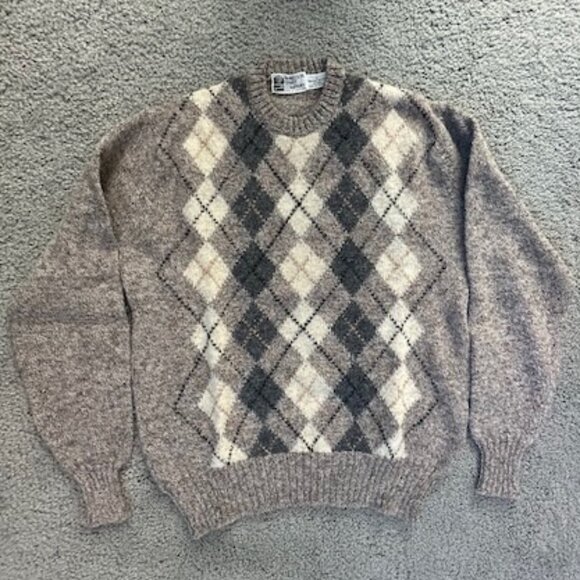 Windsor Shirt Company Other - Vintage Windsor Shirt Company Shetland Wool Argyle Knit Crewneck Sweater Size L